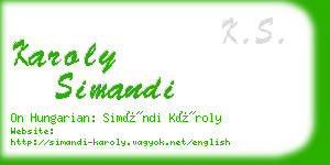 karoly simandi business card